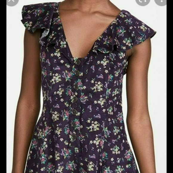 Free People Violet Visions Floral Romper -S - Picture 6 of 9